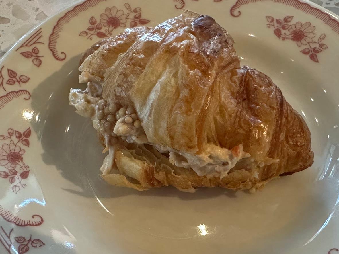 Mini croissant filled with chunky chicken salad